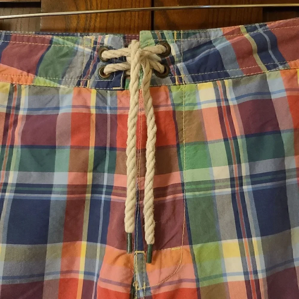Polo Ralph Lauren Swim Trunks Madras Plaid Size 34
